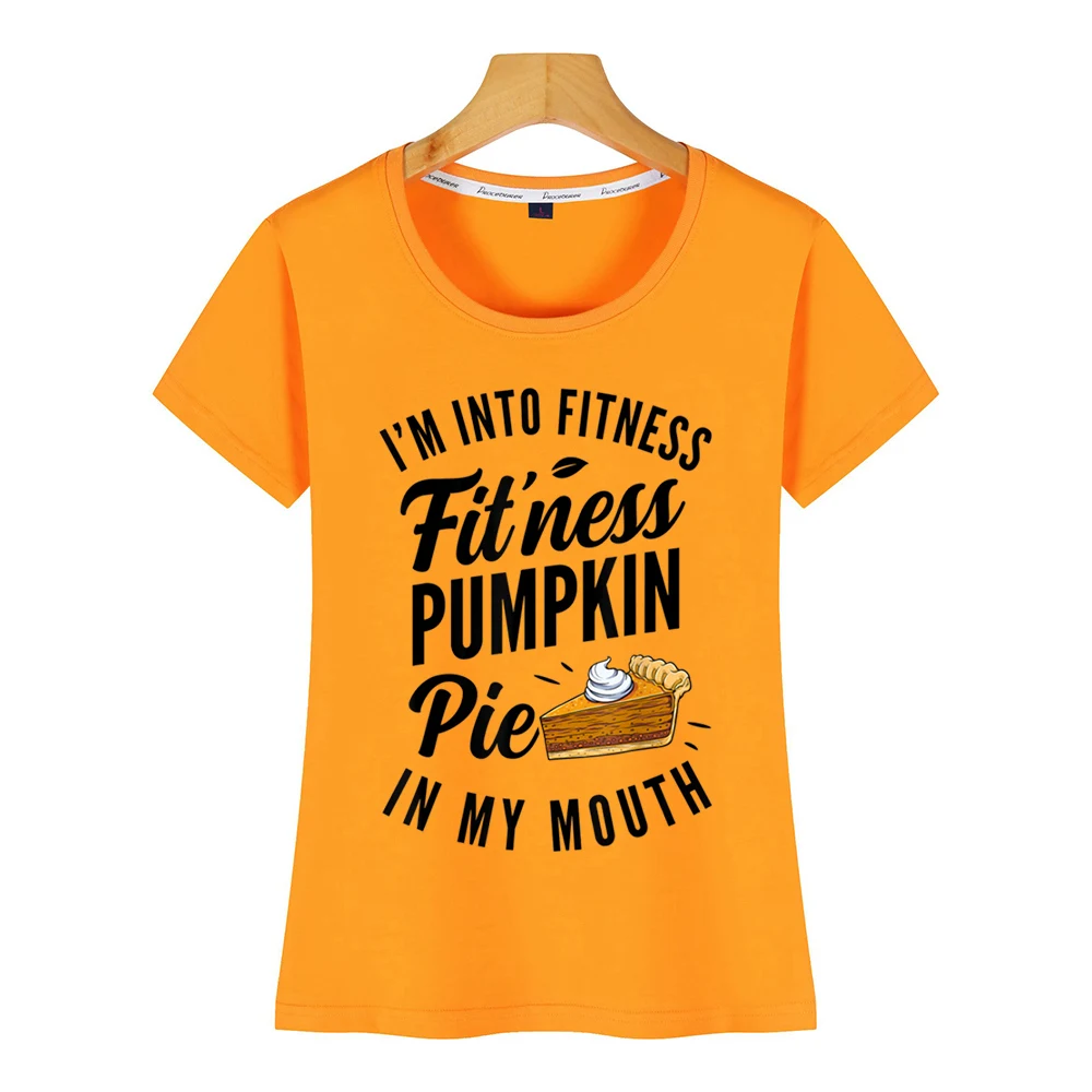 Топы футболки для женщин i m into fitness тыквенный пирог в моем рту забавные tha Humor белая