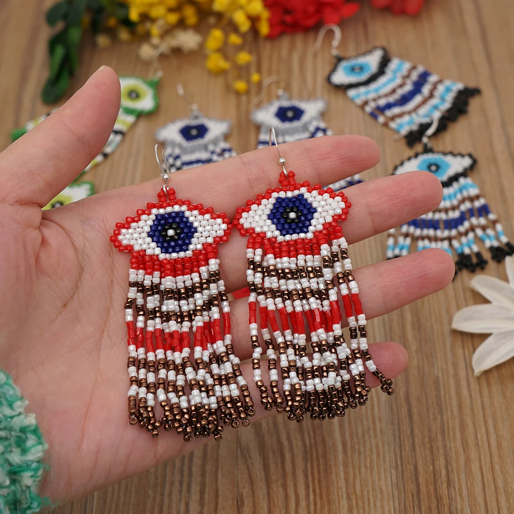 Go2boho Miyuki бисерные серьги 2023 модные ювелирные изделия на удачу сглаза ручной