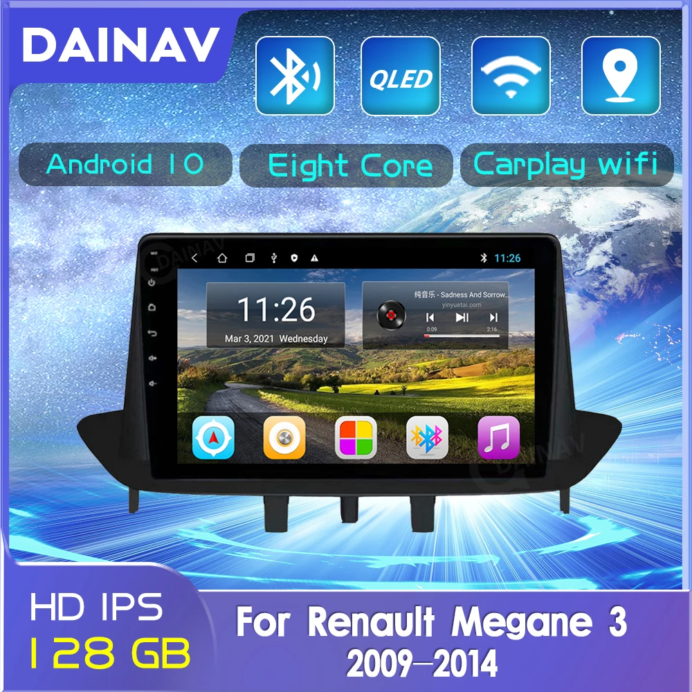 

128GB Android Car radio tape recorder For Renault Megane 3 2009-2014 car intelligent system Autoradio GPS Multimedia DVD player