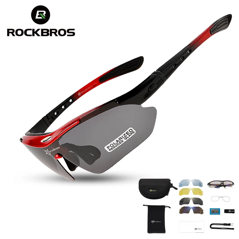 RockBros поляризованные Велоспортные Солнцезащитные очки Открытые спортивные велосипедные очки велосипедные 29 г очки 5 Объектив