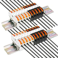 lber din rail terminal blocks kit with universal compact connectors connection bar marker strip screws 28 12 awg