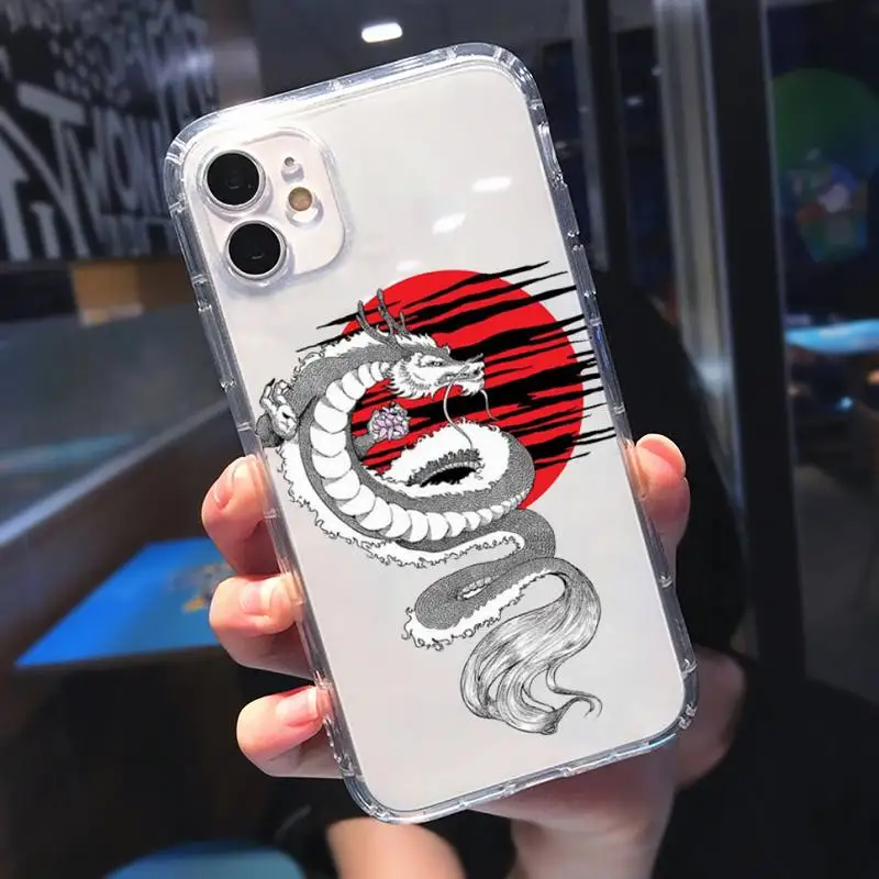 

Fashion Dragon Animal Pattern Phone Case Transparent soft For iphone 5 5s 5c se 6 6s 7 8 11 12 plus mini x xs xr pro max