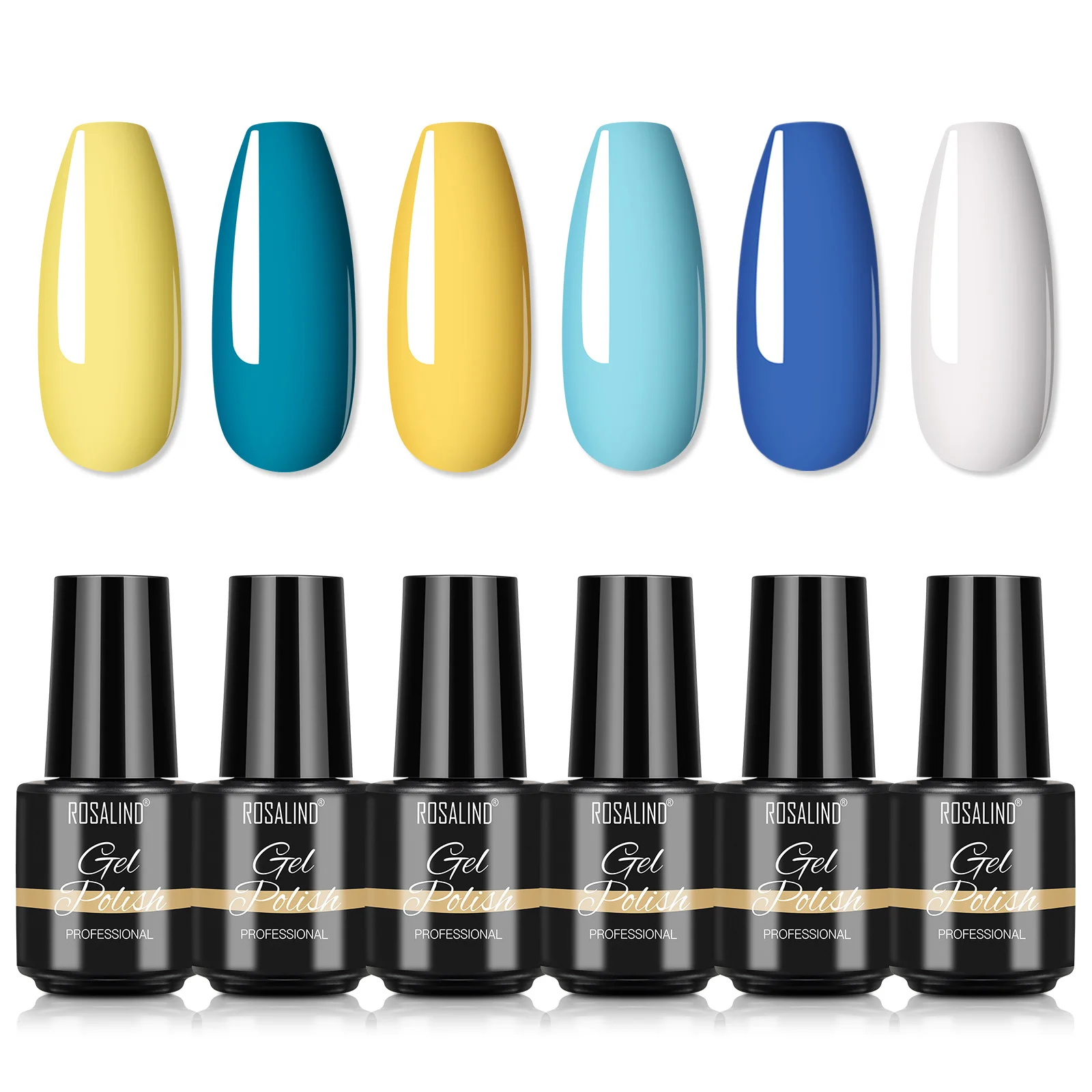 Набор гель-лаков для ногтей ROSALIND гибридный лак маникюра блестящий Гель-лак