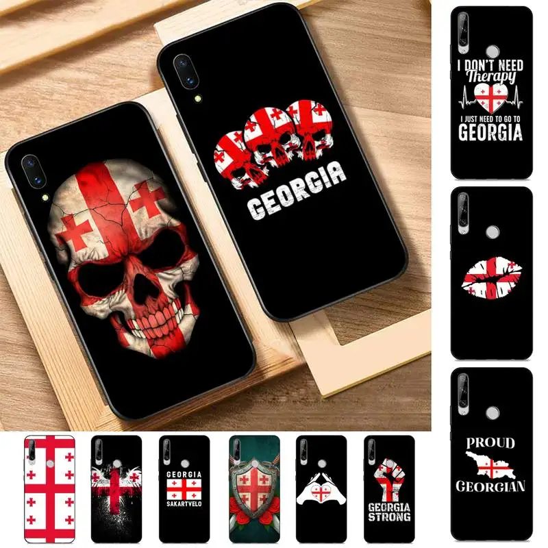 

Georgia flag Phone Case for Huawei Y 6 9 7 5 8s prime 2019 2018 enjoy 7 plus