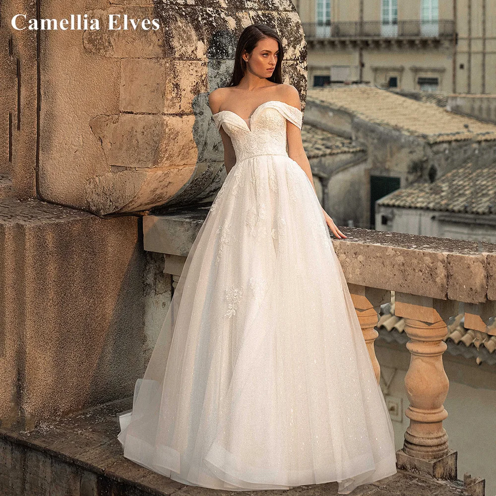 

Sexy Off The Shoulder Wedding Dress 2022 Romentic A Line Bridal Gown Modern Romantic Bride Dresses Coeset Back Vestidos De Novia