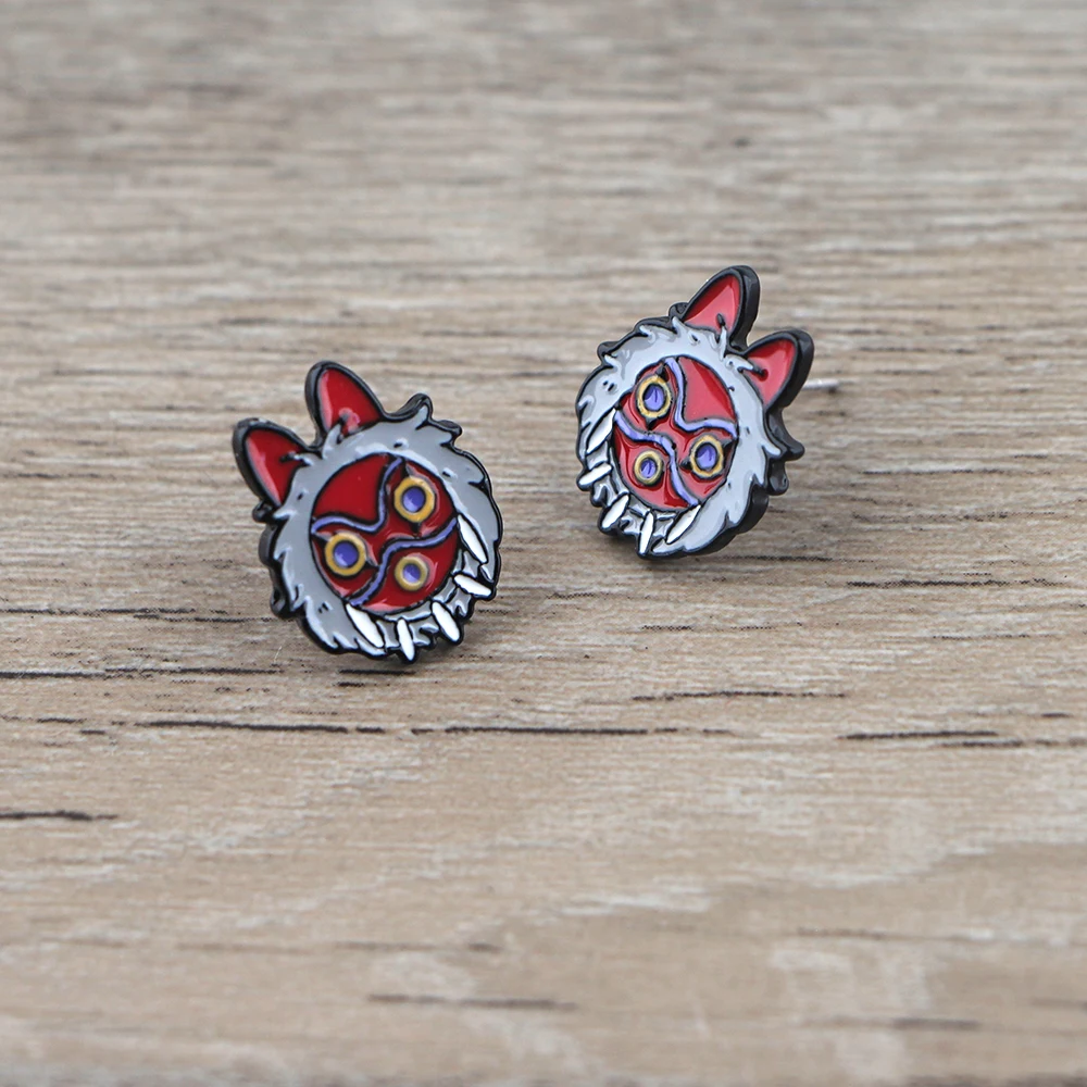 

HJ376 Anime Cute Ghost Stainless Steel Ear Stud Earrings for Womens Jewelry Kids Gifts Girls