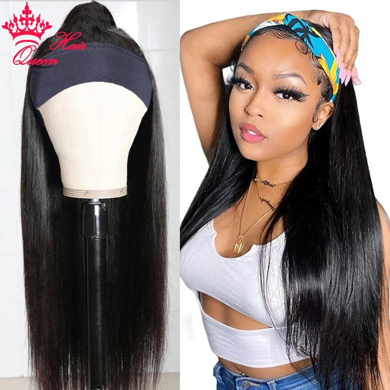 

100% натуральные человеческие волосы Queen Hair, прямые безклеевые малайзийские парики для черных женщин, полностью машинное производство, быстр...