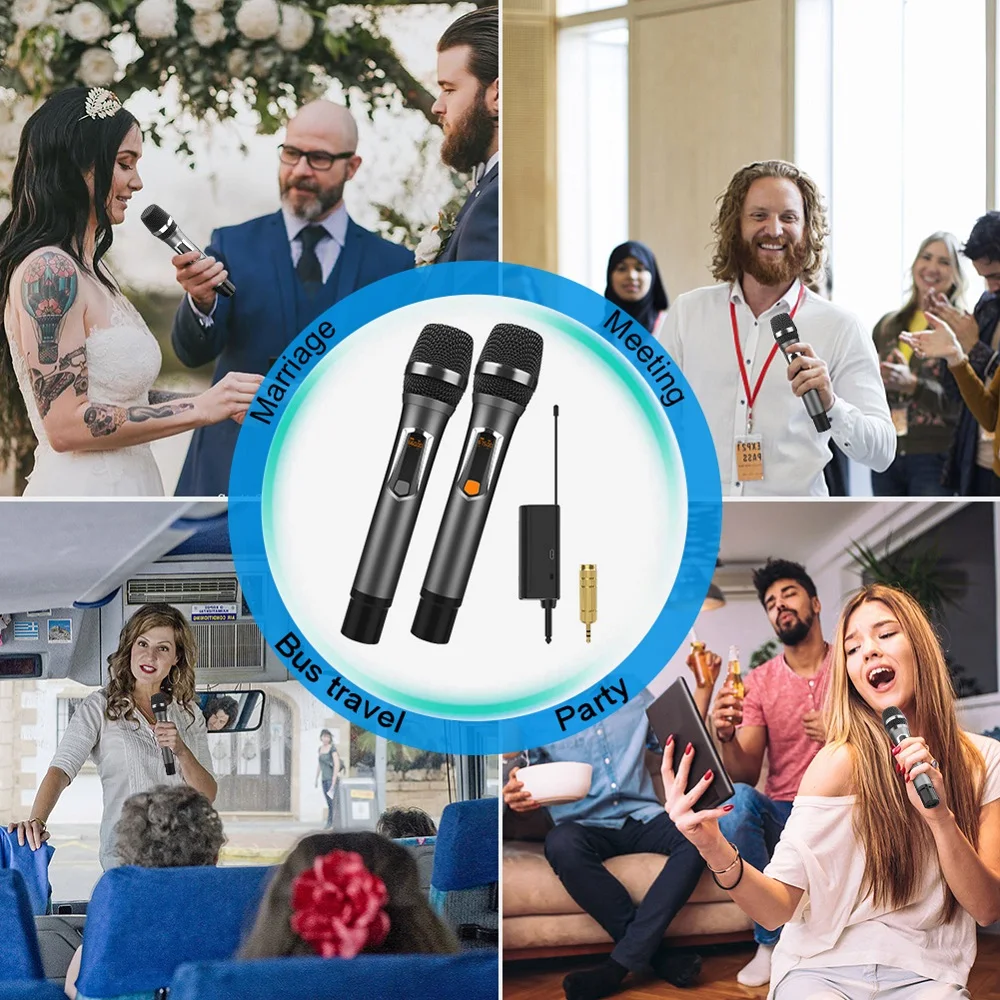 Беспроводной микрофон UHF с перезаряжаемой литиевой батареей профессиональный