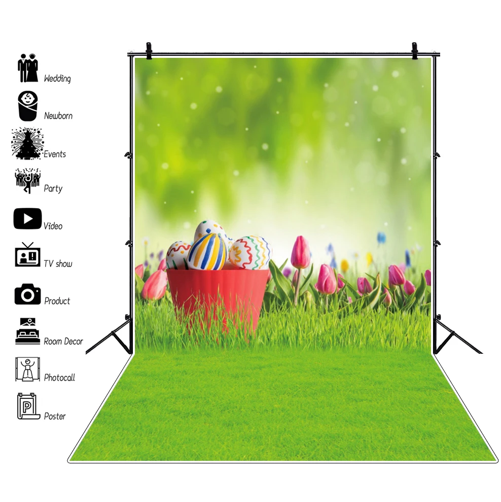 Laeacco сказочная зеленая трава Весенняя лужайка красочное пасхальное яйцо для
