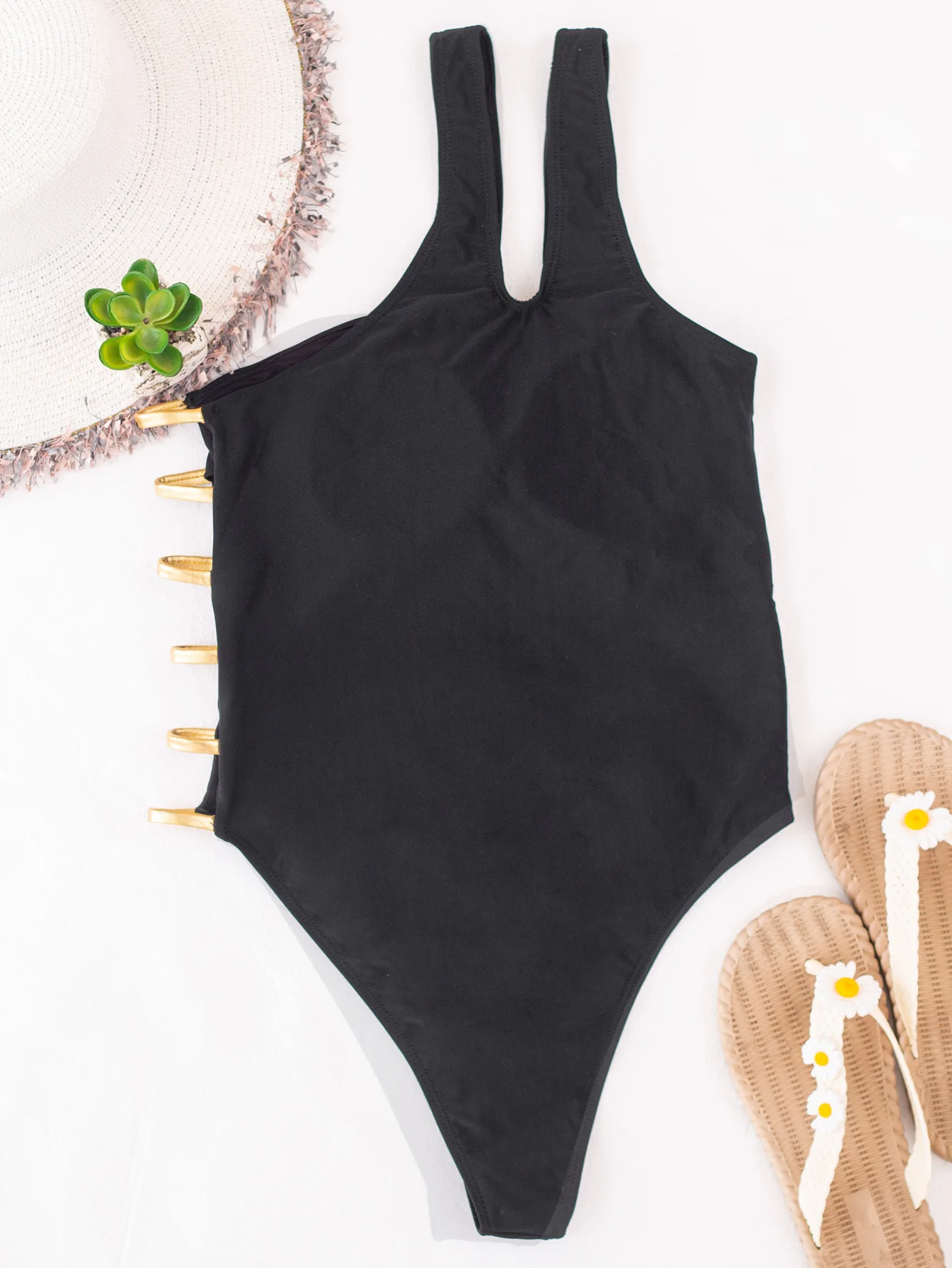 

2021 Tankini Monokini One Piece Swimwear Sexy Solid Button Bandage One Shoulder Swimsuit Women Cutout Swim Bathing Suit Woman