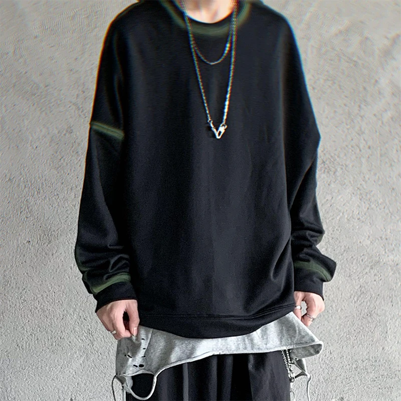

New Design Vintage Classic hand-painted spray paint solid color O-neck long sleeve Sweatshirt male oversized loose sweater Shirt