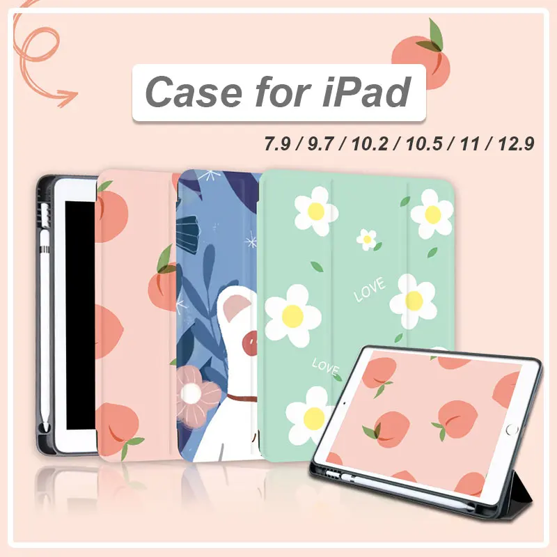 Чехол для iPad Pro 11 12 9 2021 Air 4 10 3 5 с держателем карандашей чехол подставка тройного