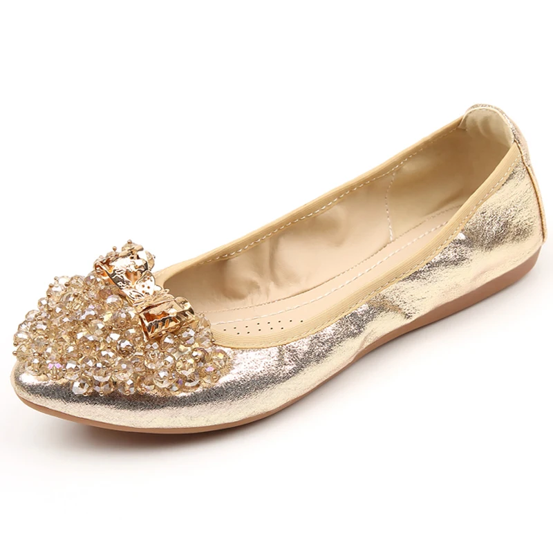 2021 удобная обувь стразы на плоской подошве Женская в форме яйца Новинка