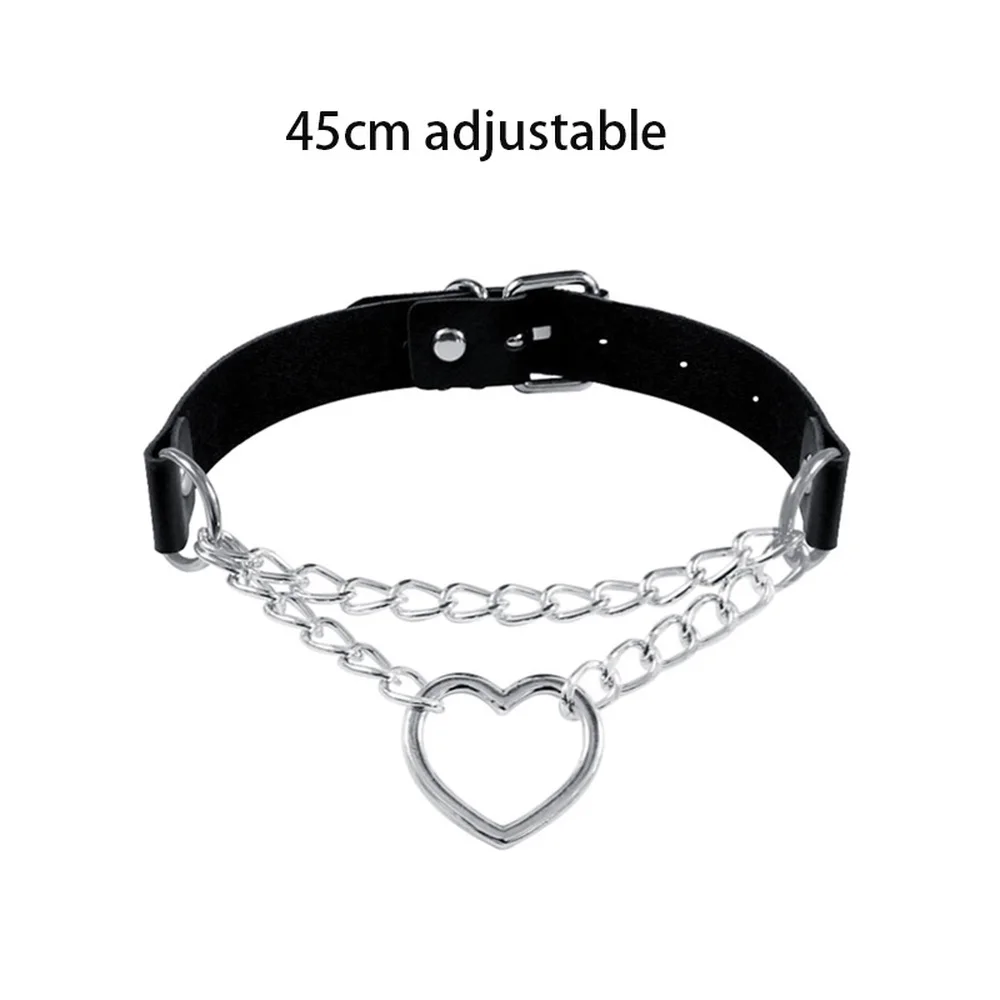 

Chocker Sexy Heart Lock Key Rivets Black Goth Punk Chokers Gothic Choker Necklace for Women Hip Hop