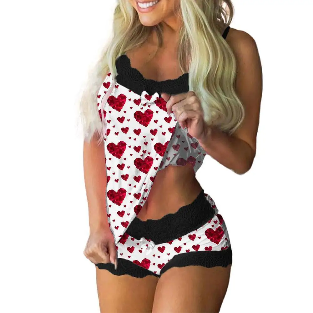 

2021 New Summer Sleeveless Lace Pajama Sets For Women Nightwear Ladies Pajamas Pajamas Sets Comfortable Sexy Pajamas L2B0