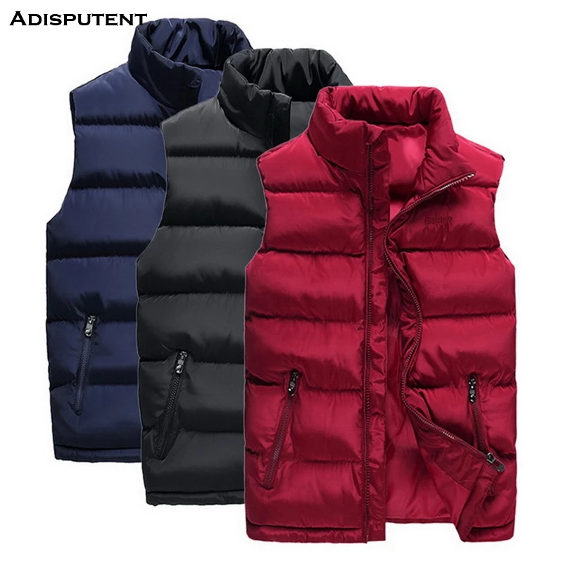 Прямая доставка осенне зимний теплый хлопковый жилет на молнии классический