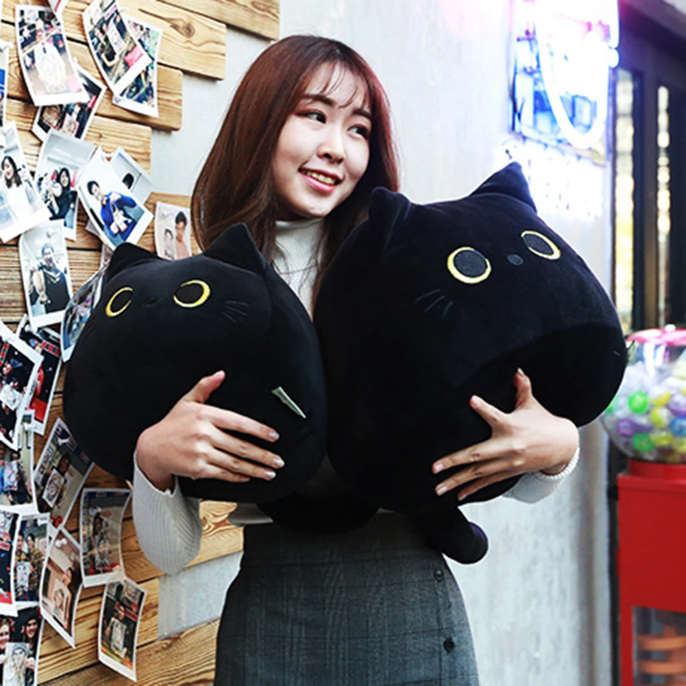 

Lovely Cartoon Animal Stuffed Toys Cute Black Cat Shaped Soft Plush Pillows Doll Girls Valentine Day Gifts Ornament Kawaii Plush
