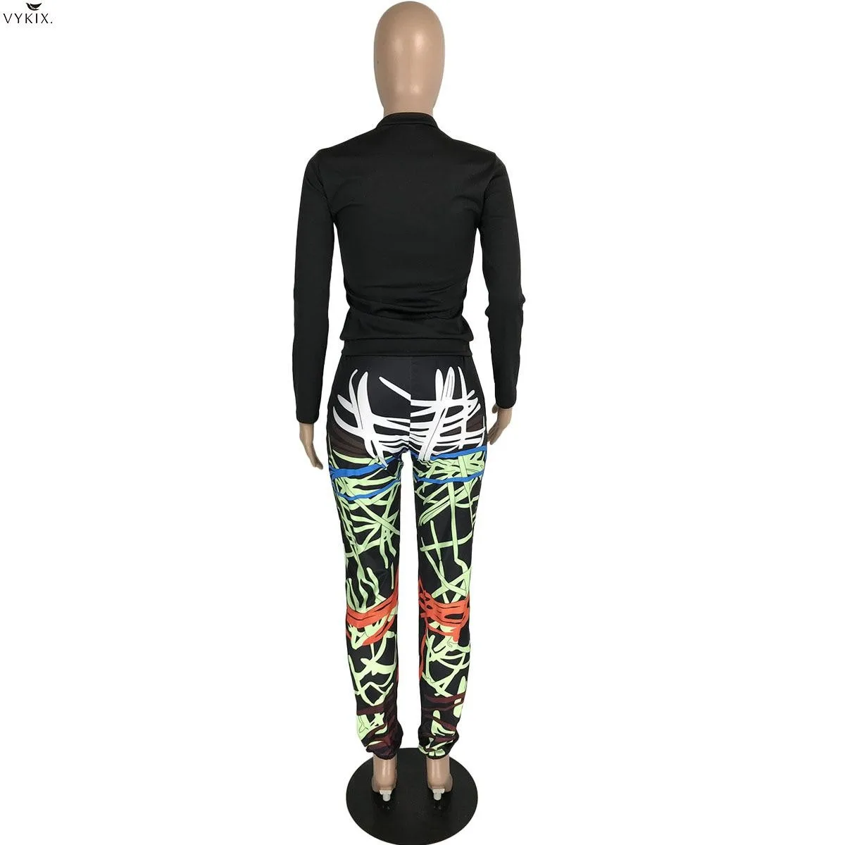 

Autumn Two Piece Set Top And Pants Lace Up Sweatshirt Tops Striped Jogger Pants Suit Active Wear Tracksuits Fitness Club Outfits