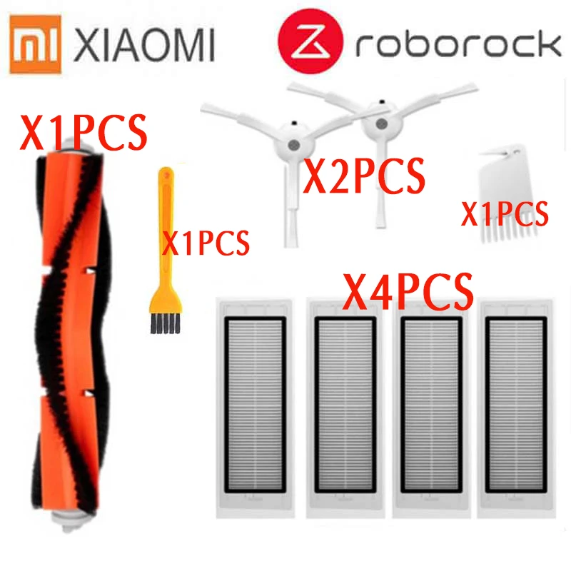 9pcs-lot Основная щетка hepa фильтр, боковая щетка Швабра Ткань подходит для xiaomi вакуум 2 roborock s50 аксессуары xiaomi mi робот Замена - Цвет: 9pcs-lot