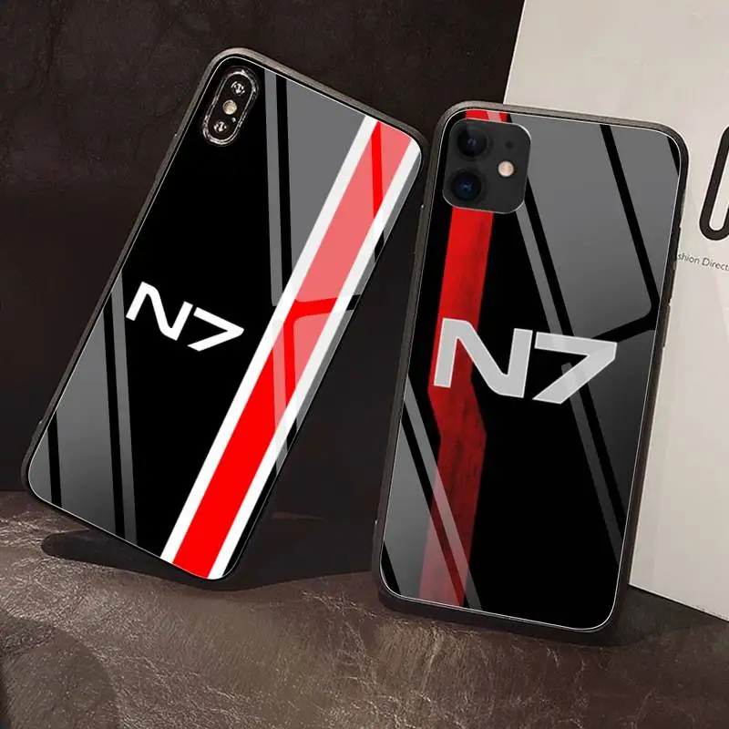 

N7 Mass Effect Cases Phone Case Tempered Glass For iPhone 12 Pro Max Mini 11 Pro XR XS MAX 8 X 7 6S 6 Plus SE 2020 case