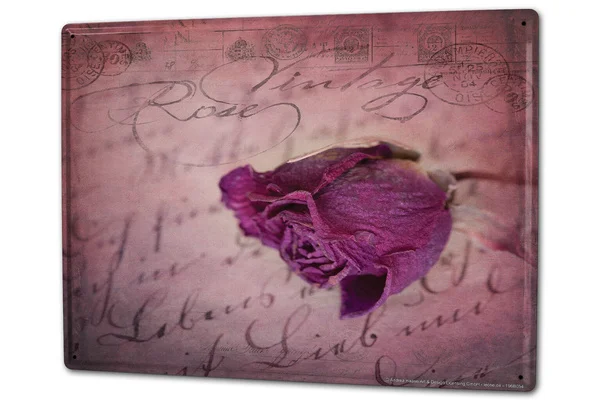 

Tin Sign Plants Rose Home Decor Coffee Bar Decoration