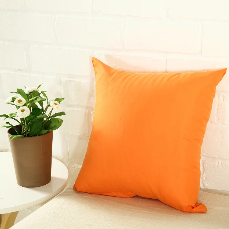 

1Pcs Candy Color Pillow Case Without Pillow Core Polyester Throw Decorative Pillowcases Cover Home Sofa Office Seat Back Cushion