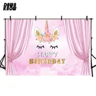 Виниловый фон для детской фотосъемки с изображением розового единорога, G720