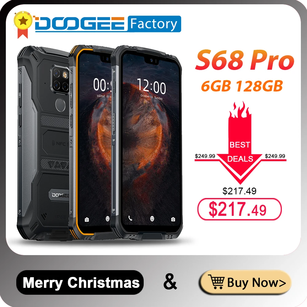 IP68 Водонепроницаемый Doogee S68 Pro прочный телефон Helio P70 Восьмиядерный 6 ГБ 128 Гб Смартфон 21 Мп+ 8 Мп+ 8 Мп 5," 6300 мАч 12 В/2 а зарядка
