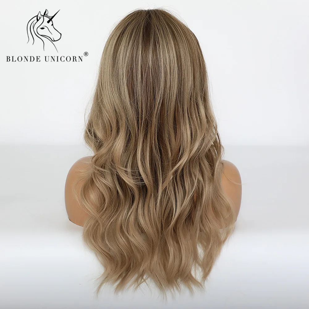 Парик синтетический женский термостойкие натуральные волнистые волосы средней