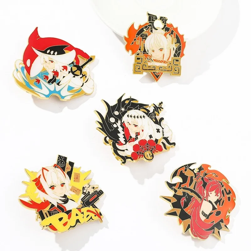 

Wholesale 5 Pcs Arknights Brooches Chinese Game Figues Alloy Five Styles Brooch for Women Men Jewelry Gifts Backpack Accessories