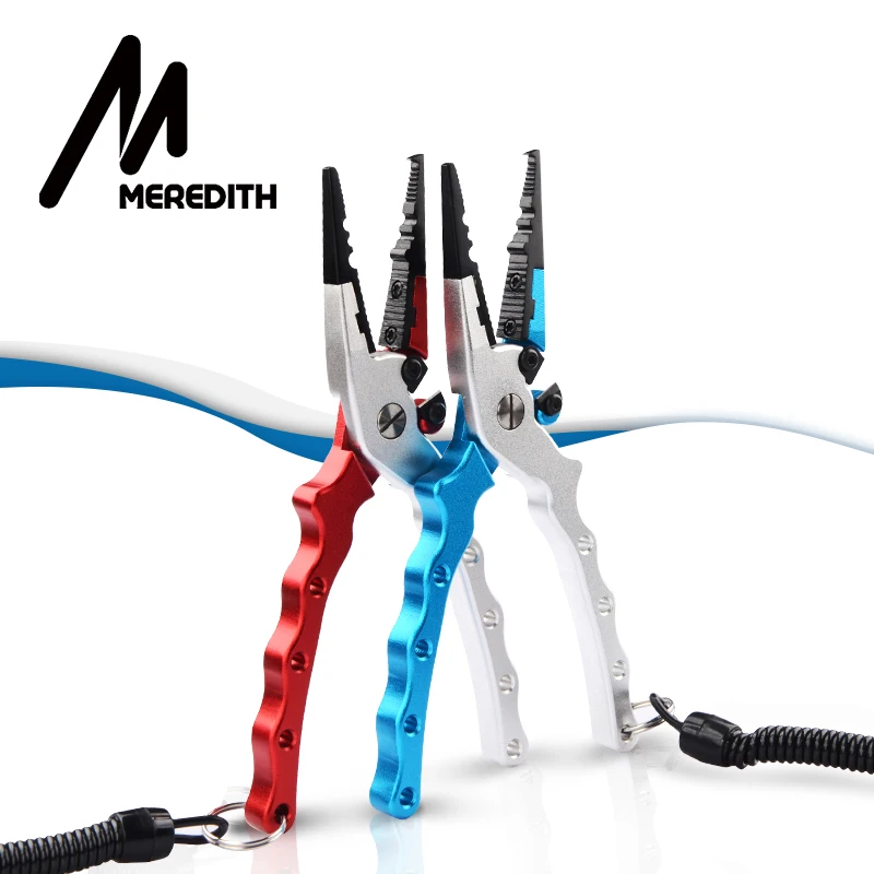 

Aluminum Alloy Fishing Pliers Split Ring Cutter , Fishing Lip Grip Weight Scale Sheath&Retractable Tether Combo Tackle