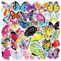103050pcs cartoon cute butterfly graffiti hand account material notebook decoration sticker for children reward toy wholesale