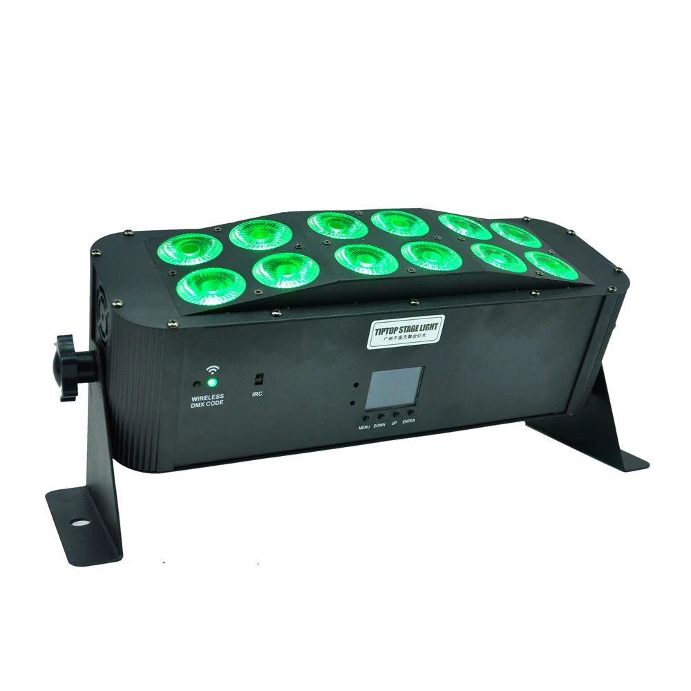 Online TIPTOP 12x18W RGBWA UV 6IN1 Batteria Interna Ha Condotto La Luce Della Rondella Della Parete Senza Fili Bar Luce 2.4G Nero Copertura Display A LED TP-WB1218