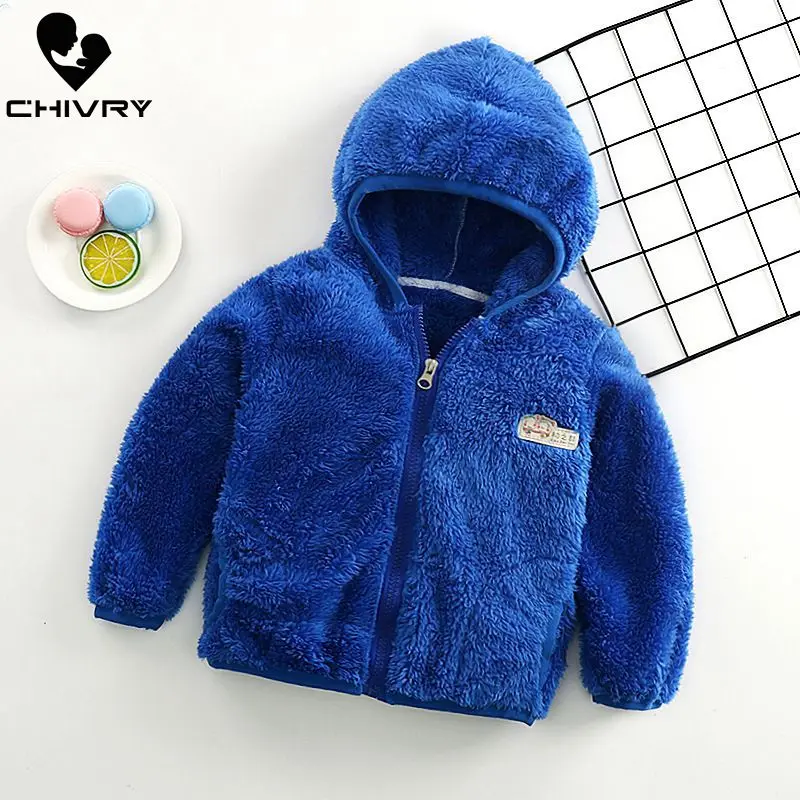 Шерстяное пальто на молнии с капюшоном для мальчиков и девочек верхняя одежда