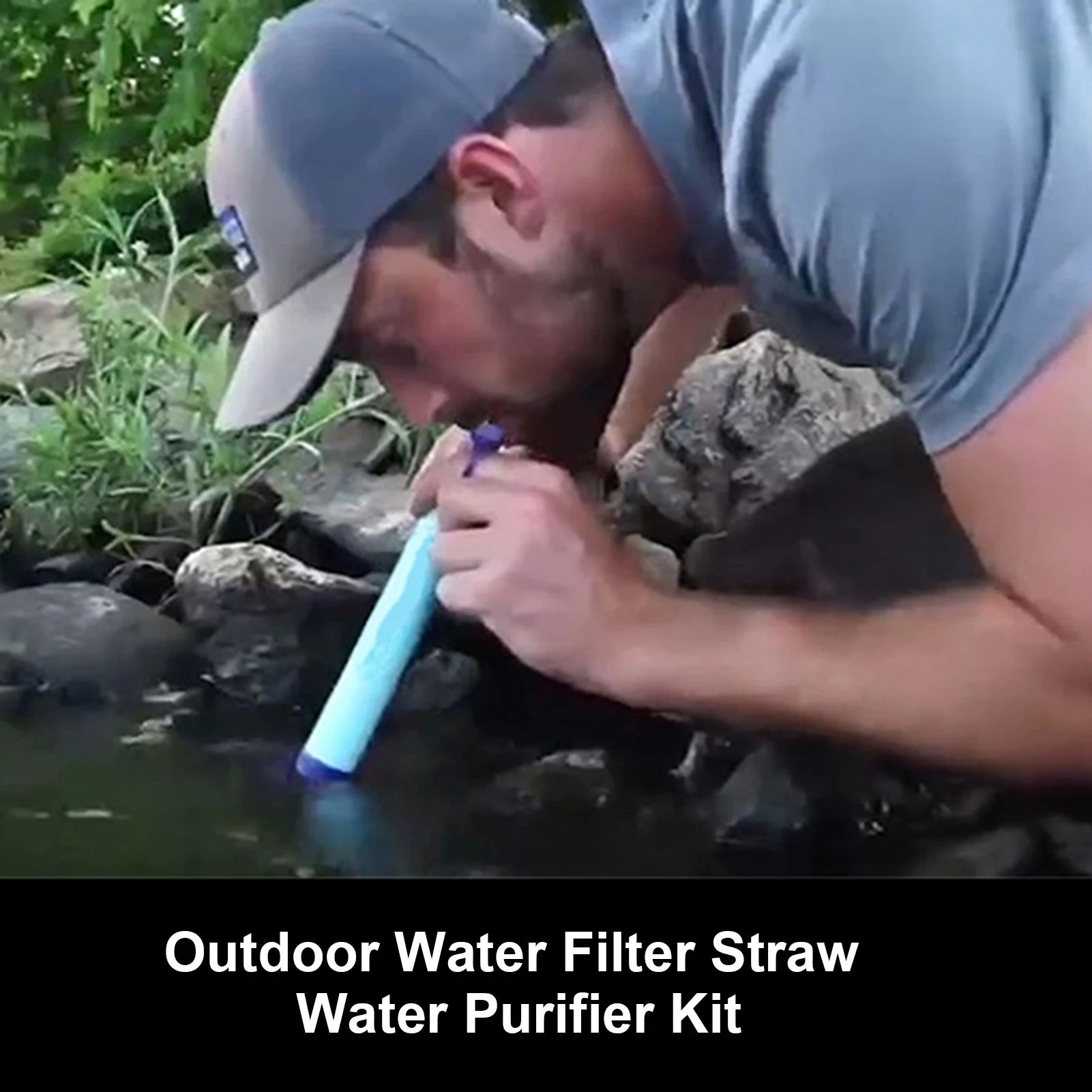 

Outdoor Water Purifier Filtration Kit Set Water Filter Straw for Emergency Camping Hiking Fishing Portable