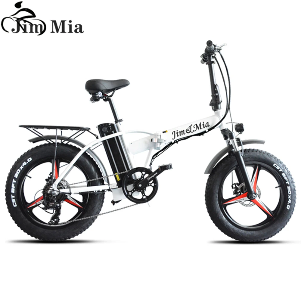 Kaufen Jimmia500W48V Elektrische Mountainbike 4,0 Fett Reifen 15Ah Lithium-batterie Faltbare Elektrische Fahrrad