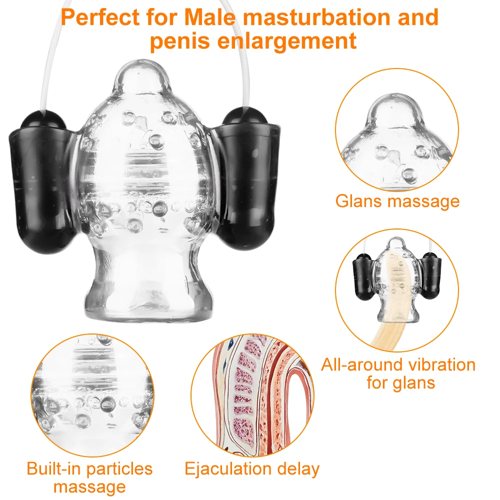 Glans тренажер массажное кольцо пенис головка вибратор задержка эякуляции 10