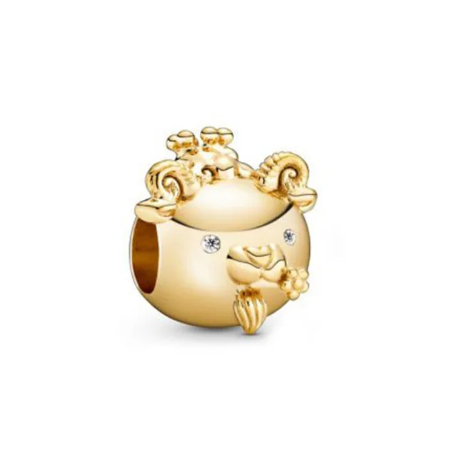 QANDOCCI китайский Весенний фестиваль 2020 925 Серебряный Зодиак из бисера мышь Бык Тигр