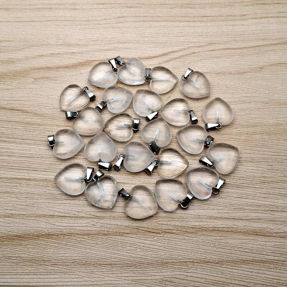 Ожерелье с подвесками в форме кристальных сердец Fashion 50 шт. 15 мм для создания украшений, подарков на день рождения и аксессуаров для сережек оптом.