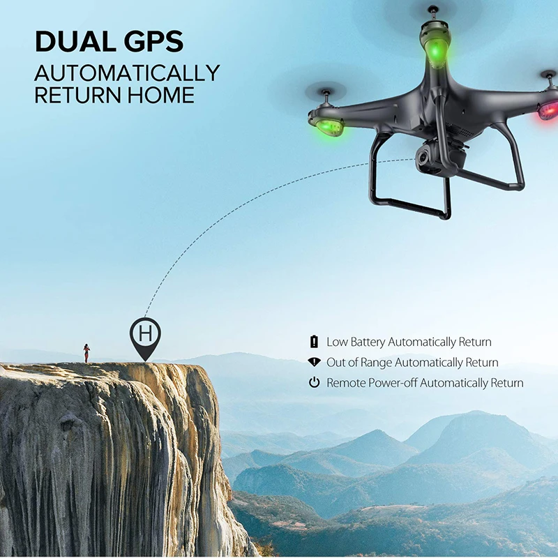Potensic D58 GPS Радиоуправляемый Дрон с камерой 1080P 5G Wi Fi FPV Квадрокоптер