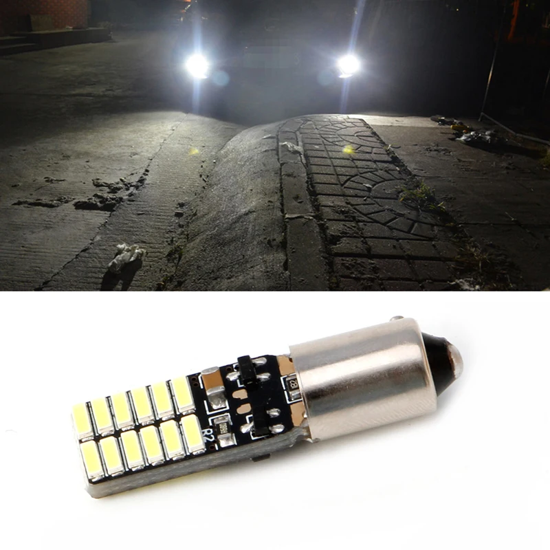 

White Light BA9S-4014-24 LED Bulbs For CC Backup Reverse Light DC 12V New