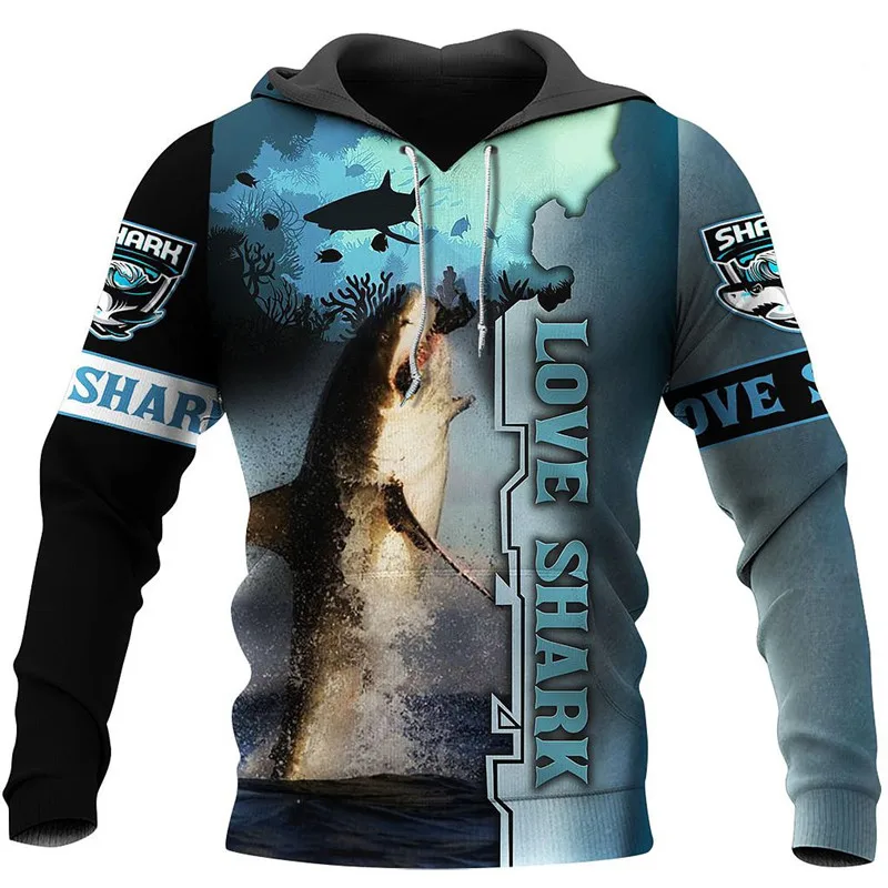 

Latest fashion shark 3D full body printed shirt NEW Hoodie zipper Sweatshirt