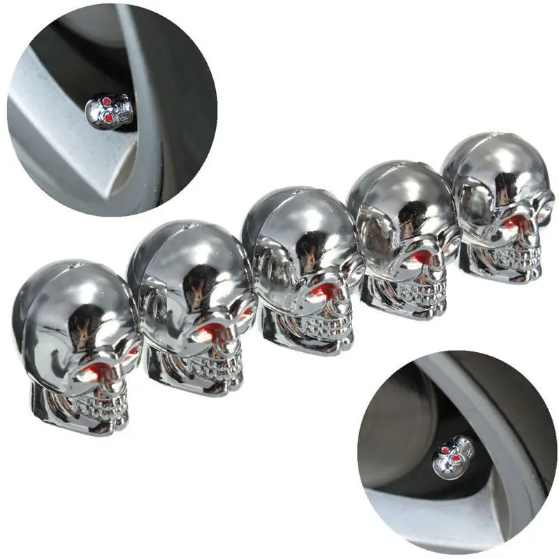 

Skull Heads Bicycle tire Valves Caps Auto Tire Valves Caps Car Tyre Air Stem Covers Motorcycle Car wheel Accessories