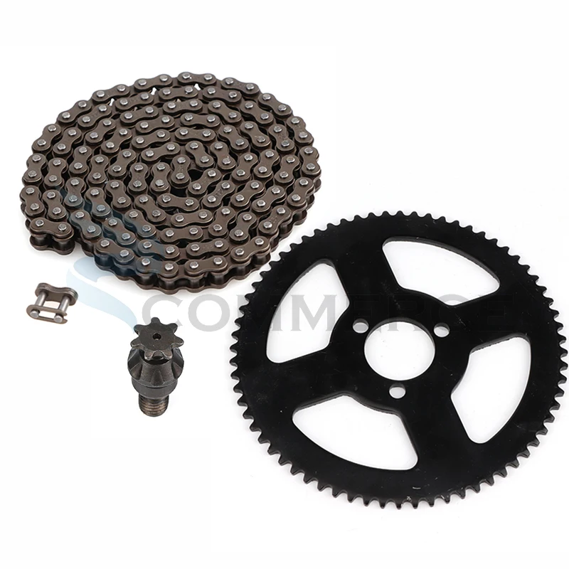 

25H 68T teeth Rear Sprocket 25H Chain 144 Links 7 teeth sprocket shaft For Electric tricycle Mini moto Pocket Bike ATV Quad