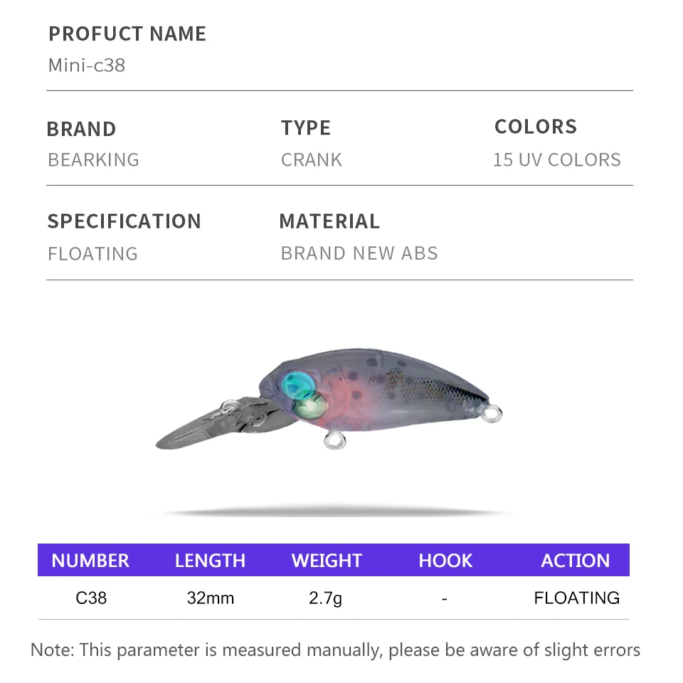 BEARKING мини идеальный приманки для ловли рыбы профессиональное качество crankbait 30 мм