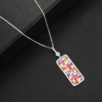 new brand luxury chains square pendant necklace jewelry for women girl bridal wedding full shiny cz 2020 noble gift
