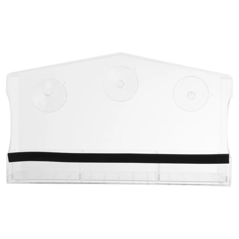 

Bird Feeder with Suction Cups Transparent Hanging Bird Food Container Box