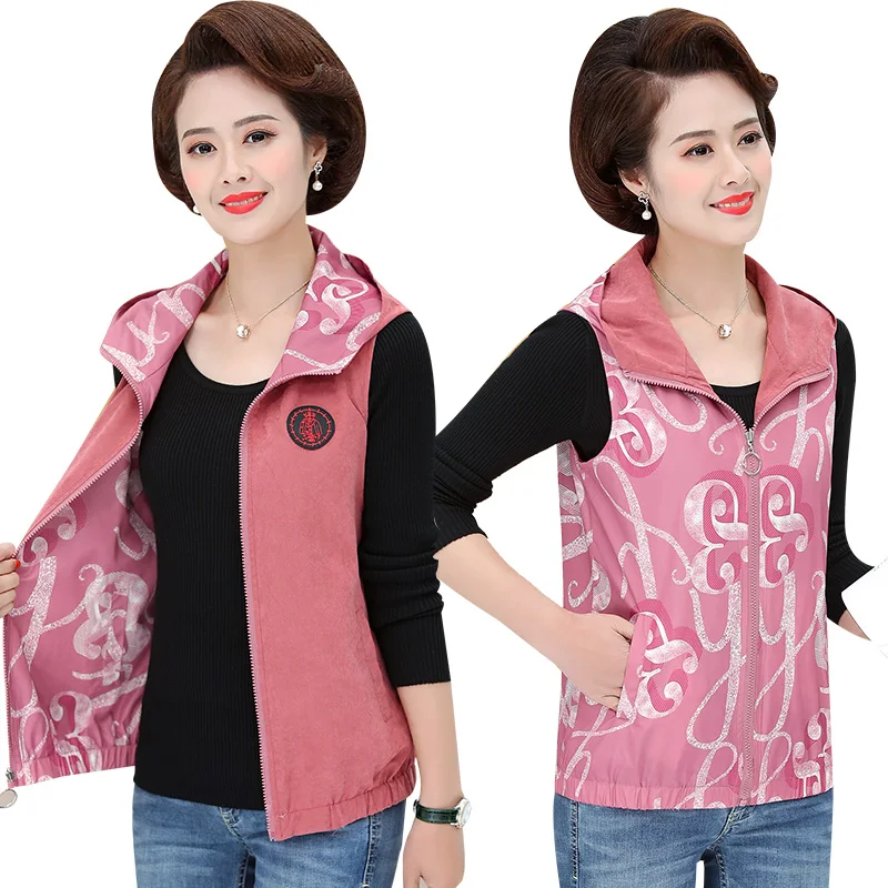 2021 весна осень Женская Базовая куртка без рукавов с карманом на молнии капюшоном