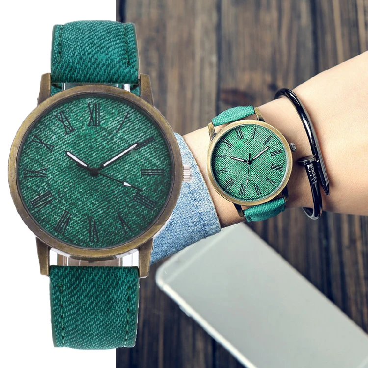 MEIBO Relojes женские кварцевые часы джинсовый дизайн кожаный ремешок мужские