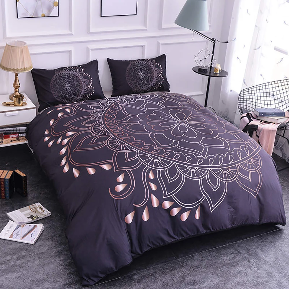 Homesky Fower Bedding set Luxury Bed Linen Print duvet cover 3d Universe Bedclothes King Queen size | Дом и сад